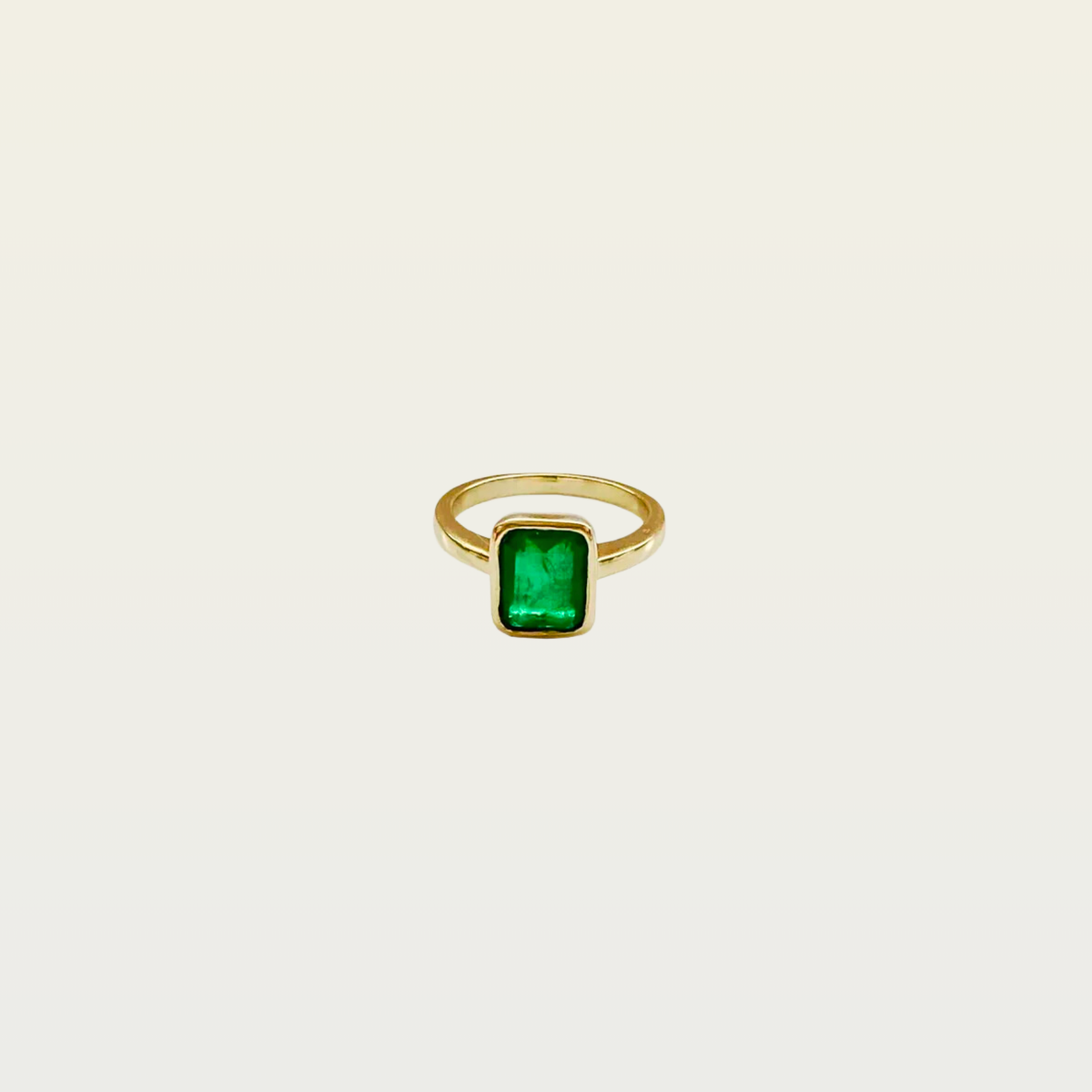 Emerald Ring | Green Magic | 925 Sterling Silver & Gold Plating