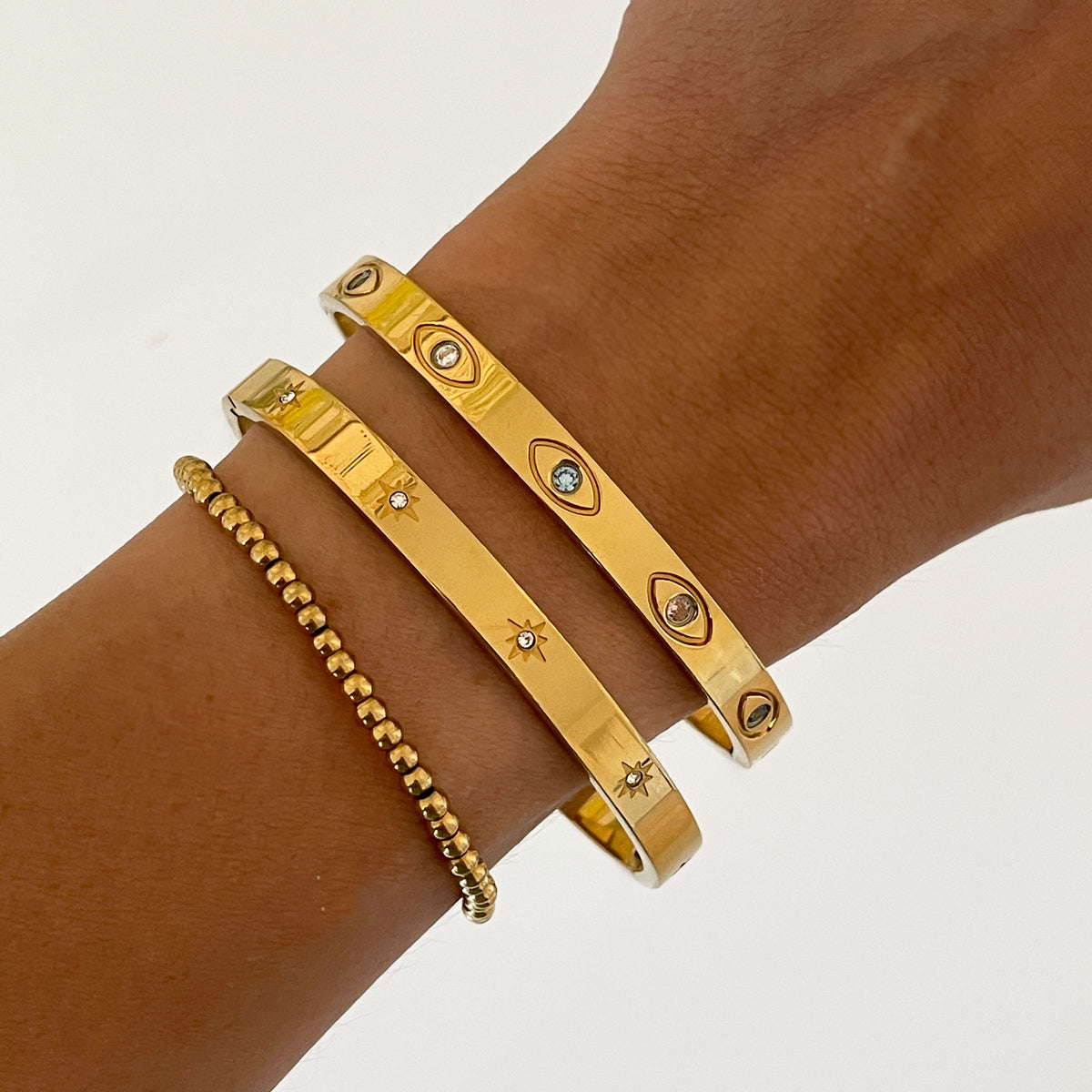 Gold Eye Bangle | Waterproof | Stainless Steel