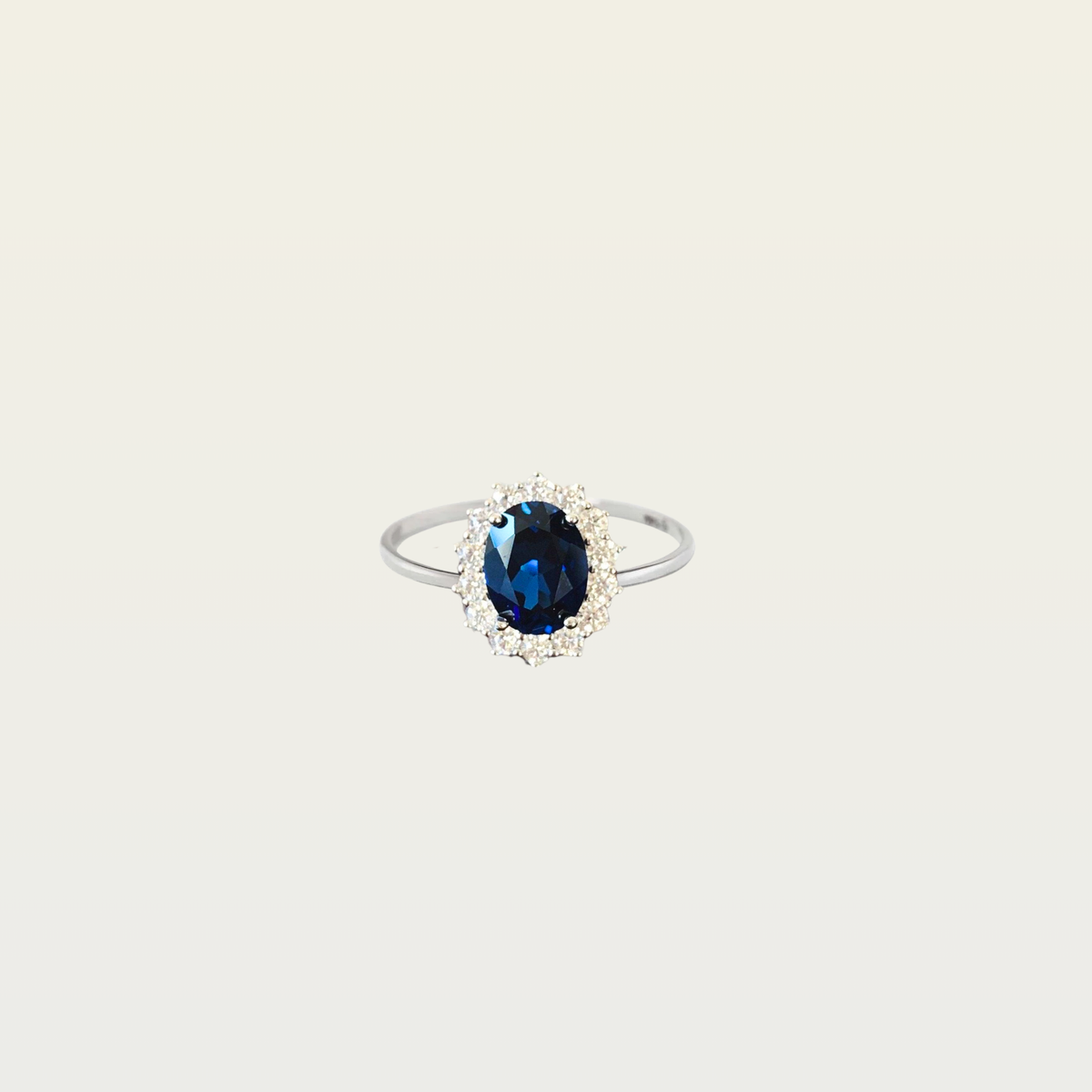 Oval Blue Sapphire Ring | 925 Sterling Silver | Vintage Style