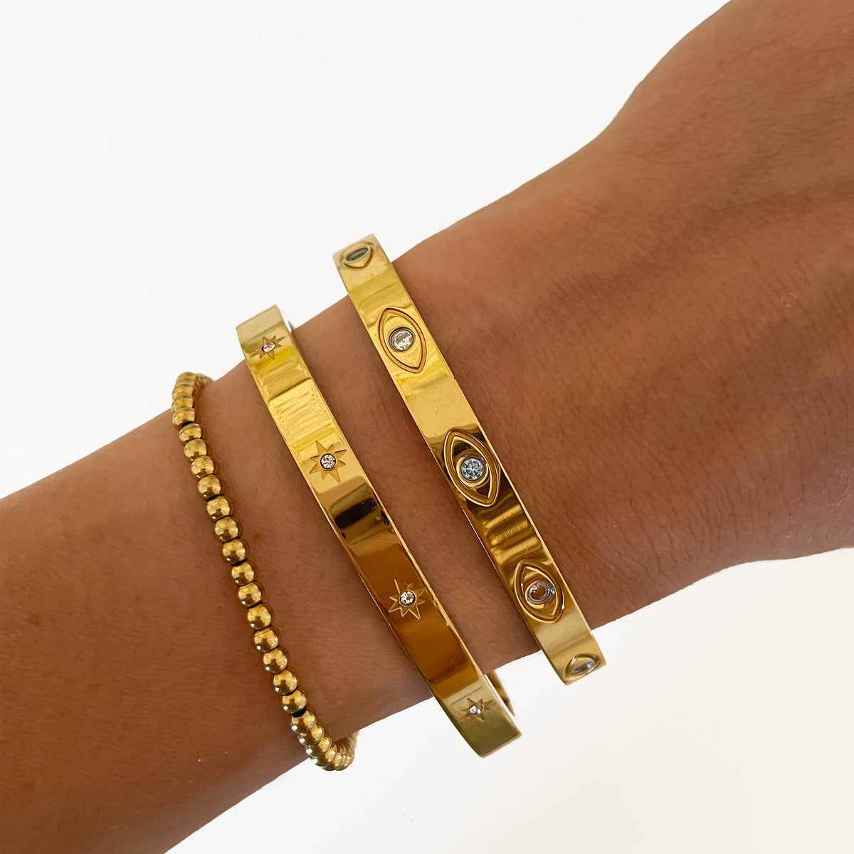 Gold Eye Bangle | Waterproof | Stainless Steel